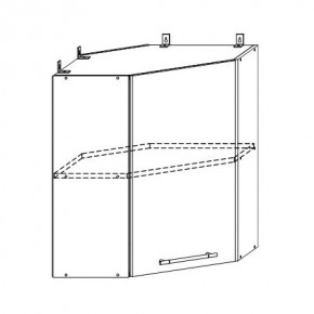 Монако ВПУ 600 шкаф верхний угловой в Олёкминске - olekminska.mebelnovo.ru | фото