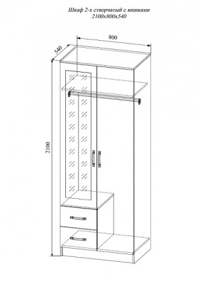 Шкаф двухстворчатый Софи СШК 800.3 в Олёкминске - olekminska.mebelnovo.ru | фото