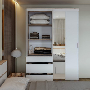 Шкаф-купе Брауни 1.5м в Олёкминске - olekminska.mebelnovo.ru | фото